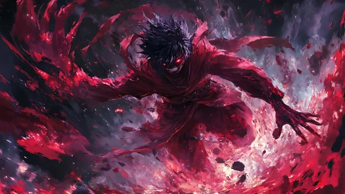 Entropy-sheathed crimson entity in vortex-driven ballistic surge.