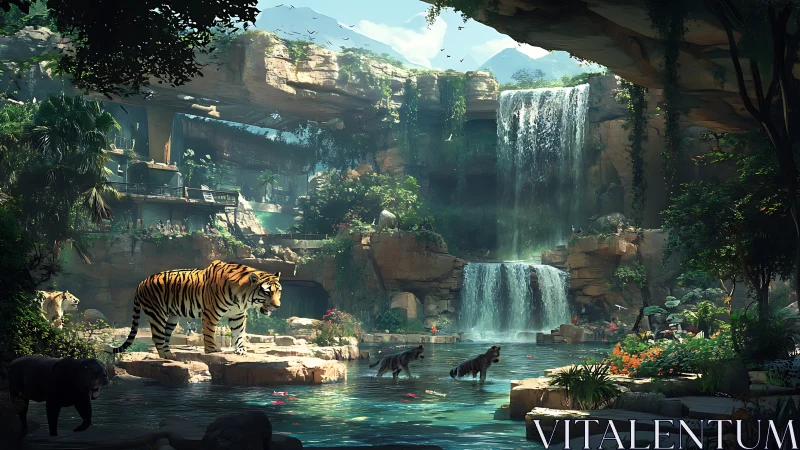 Hidden Jungle Sanctuary: Tigers and Waterfalls.