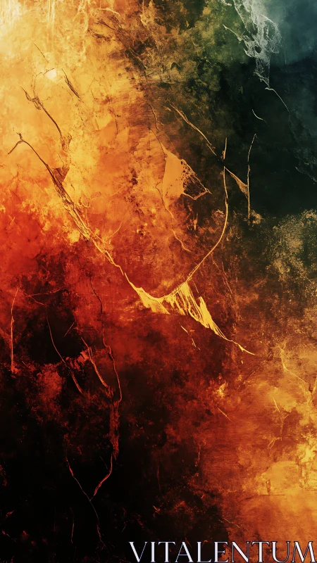 Abstract Fire and Water Transition Art.