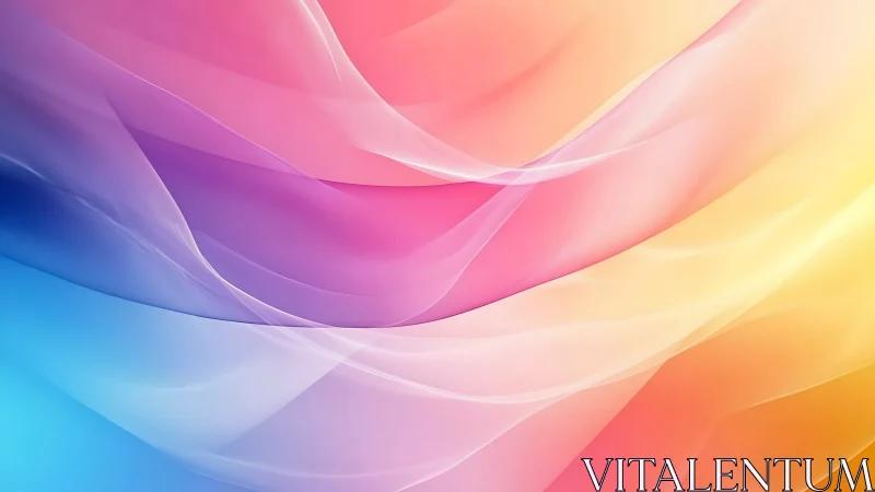 Multicolor abstract gradient waves in soft flowing layers.