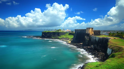 Coastal Fortification and Tropical Settlement on Peninsula.
