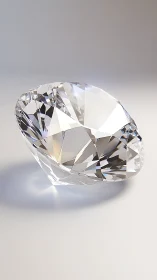 Gentle light dancing through a tilted crystal diamond.