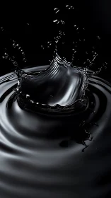 High-speed macro capture isolates a dark liquid crown splash