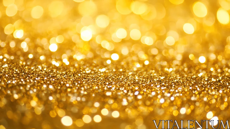 Golden glitter bokeh field glows under soft studio light.