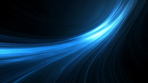 Glowing blue light streaks flowing through a calm night sky.