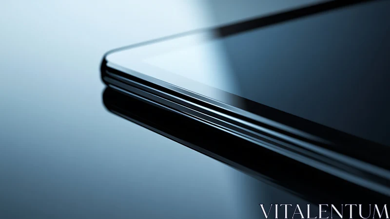 Sleek tablet edge reflects minimalist, high-tech elegance.