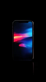 Modern smartphone displaying vibrant neon abstract wallpaper.