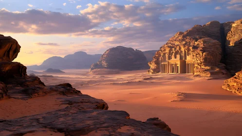 Desert cathedral inhales sunset light between ancient cliffs