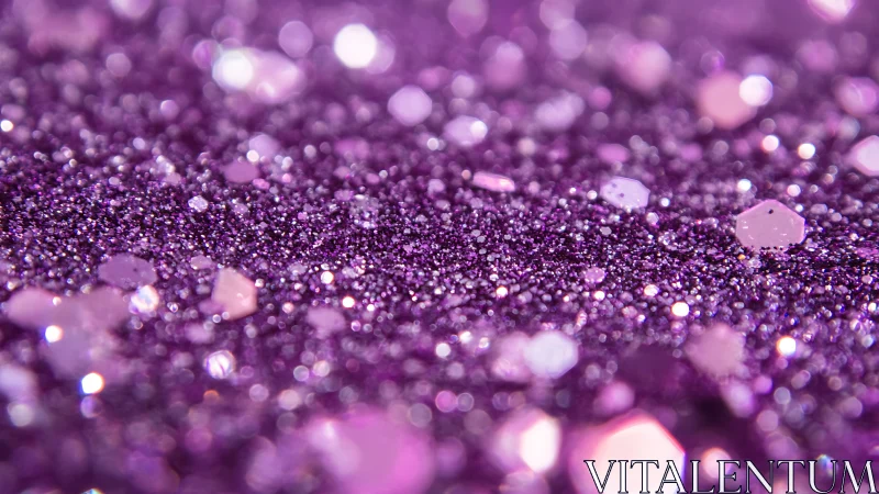 Shimmering purple glitter field in dreamy macro view.