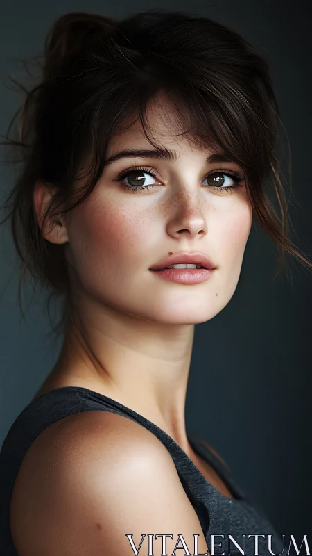 Portrait captures young woman with soft light and calm gaze