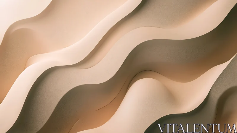 Layered beige wave surfaces form continuous topographic relief