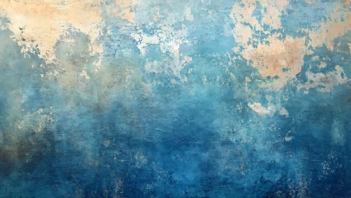 Textured cerulean abstract gradient with muted sandy highlights.