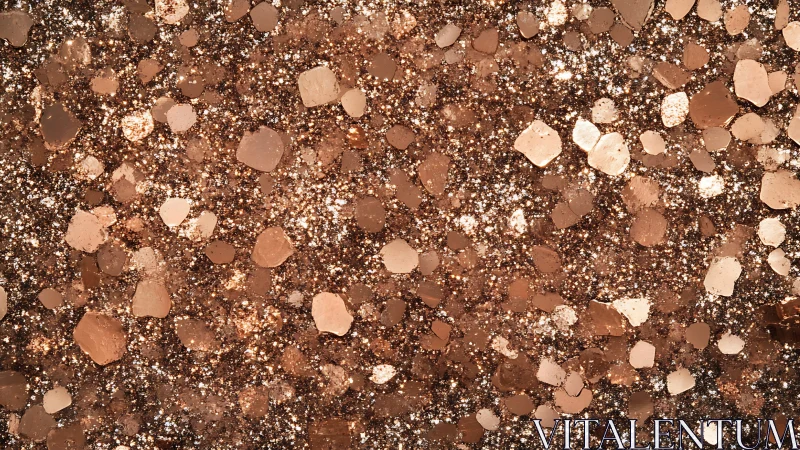 Copper glitter particles form dense reflective surface
