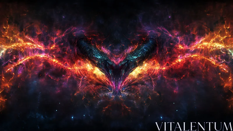 Cosmic energy vortex twists through deep neon starfields