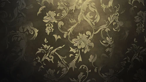 Ornate damask floral pattern with directional chiaroscuro lighting.