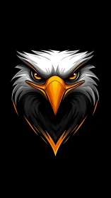 Stylized eagle head emblem with high-contrast vector shading