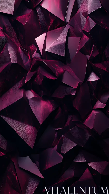 Crimson crystal shards form a faceted abstract surface.