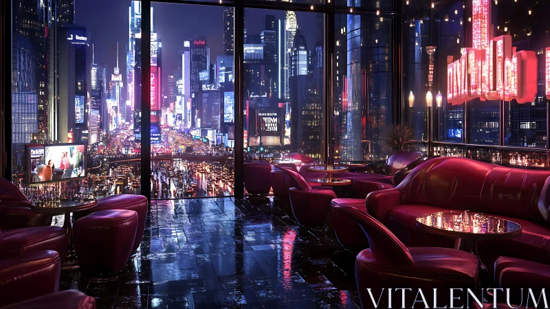 Velvet Perch Overlooking Times Square's Electric Nocturne