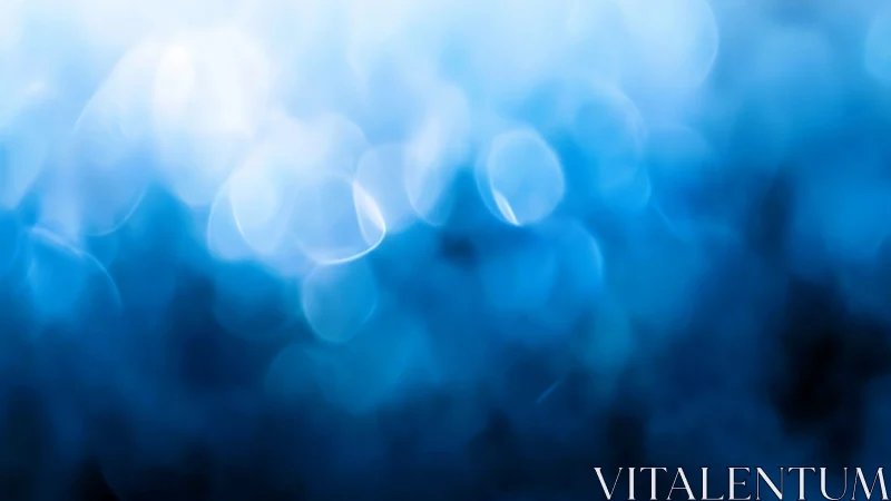 Blue bokeh light orbs blur into soft abstract background