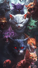 Mythical Cat Collective: Supernatural Felines in Digital Fantasy Art.
