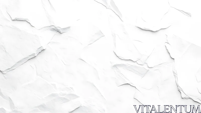 Crumpled white paper surface reveals minimal relief patterns