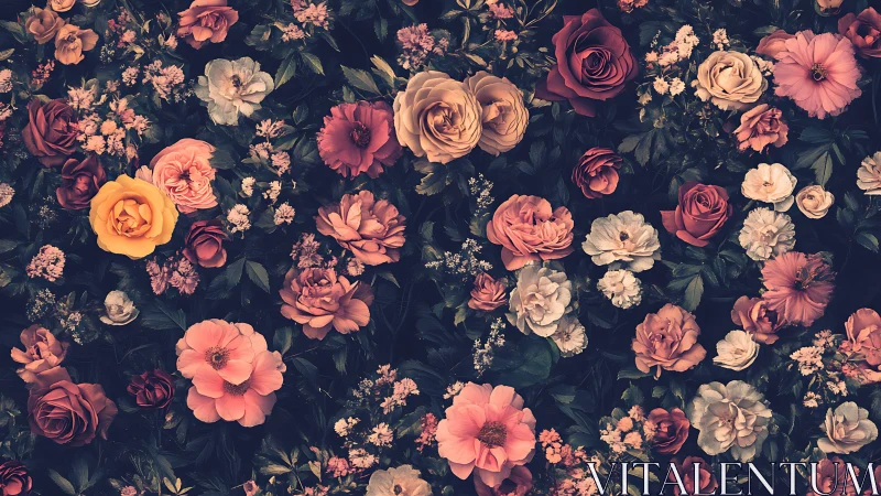 Dark Garden Dreams: Moody Blooms in Warm Hues.