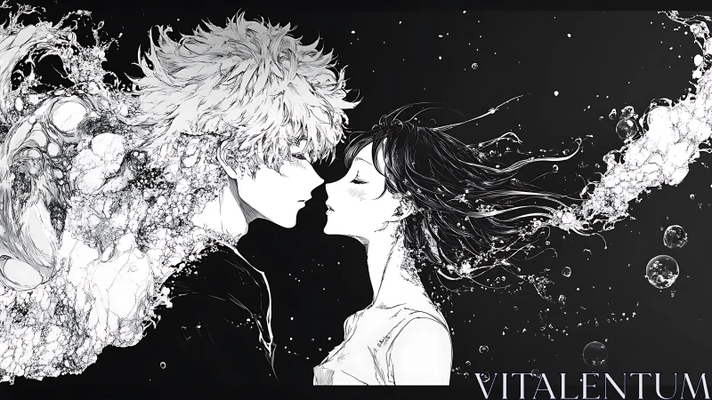 Tender starlit collision of two drifting waterborne souls.