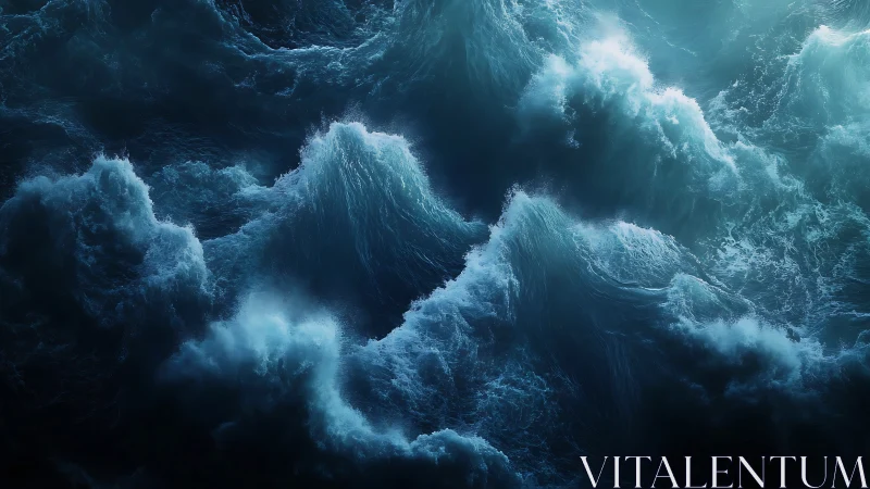 Dense ocean surface with overlapping blue-green waves.