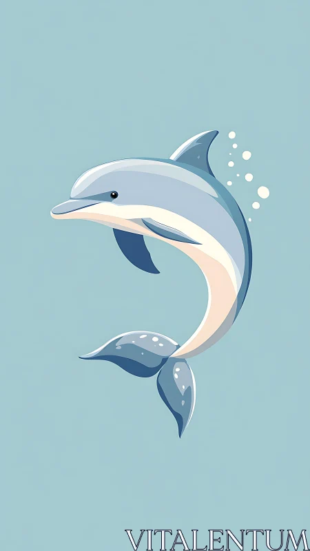 Gentle blue dolphin dancing through calm ocean daydreams.