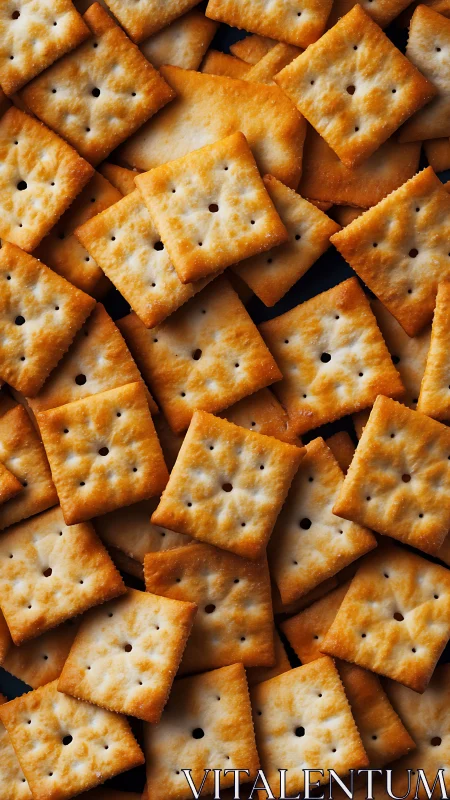 Golden Square Crackers Arranged in Pattern.