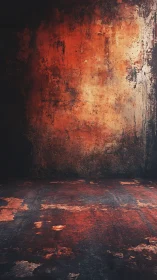 Weathered rusted room glows with warm industrial character