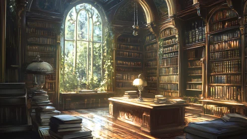Sunlit library sanctuary where quiet stories awaken.