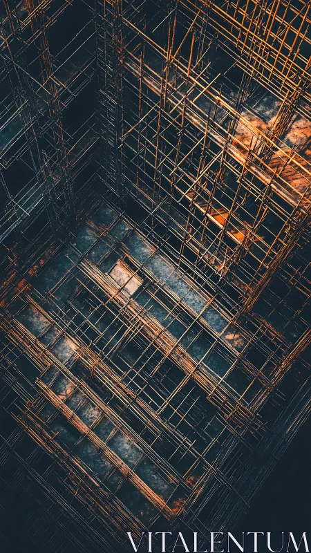 Industrial Steel Scaffolding Structure from Above