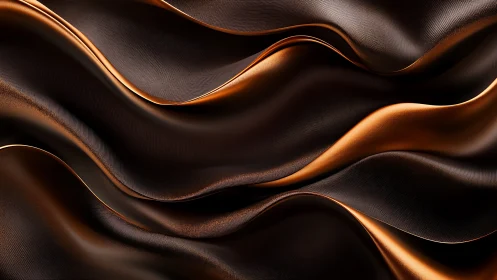 Metallic bronze waves flow across a dark luxury surface