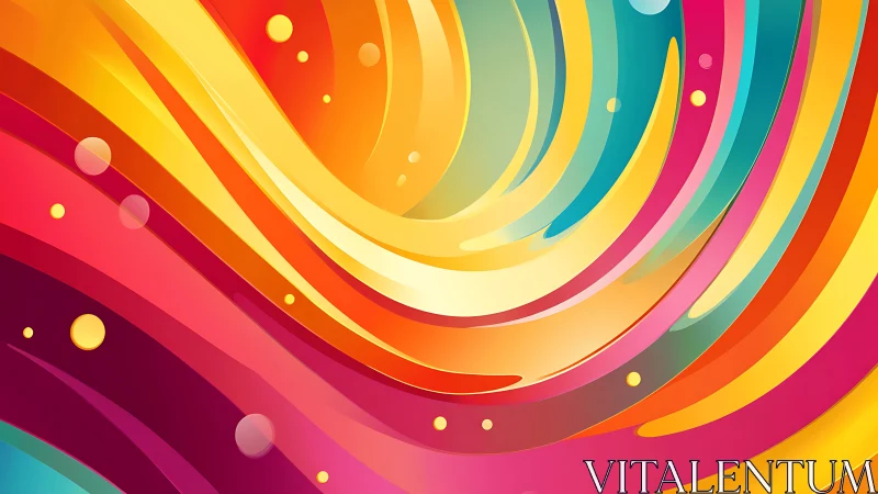 Digital painting of flowing concentric chromatic ribbons.