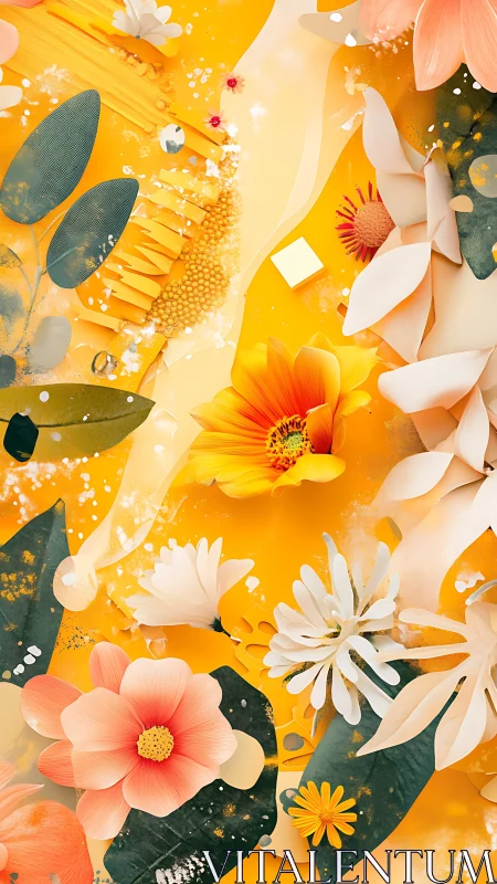 Layered Paper Flowers with Yellow and Orange Tones
