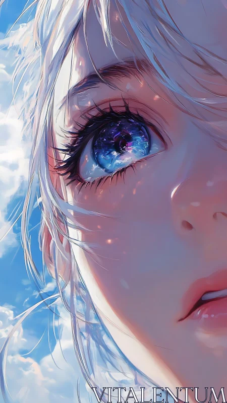 Close crop of anime-style face with detailed blue eye.