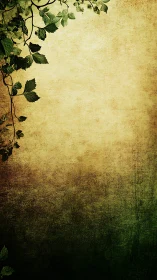 Vertical textured gradient background with side foliage border