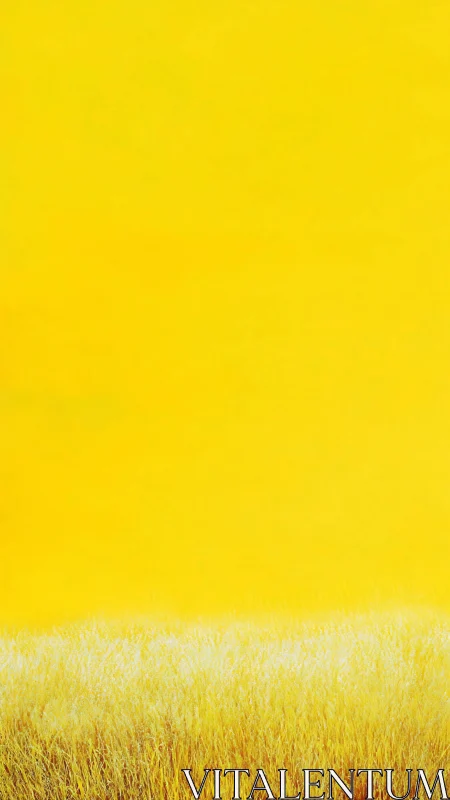 Golden minimal field under expansive monochrome sky.