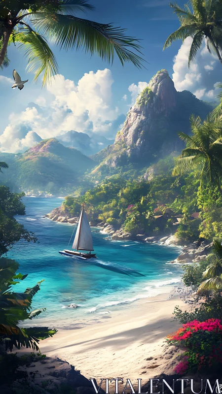 Paradise Bay: Where Mountains Meet Turquoise Waters.