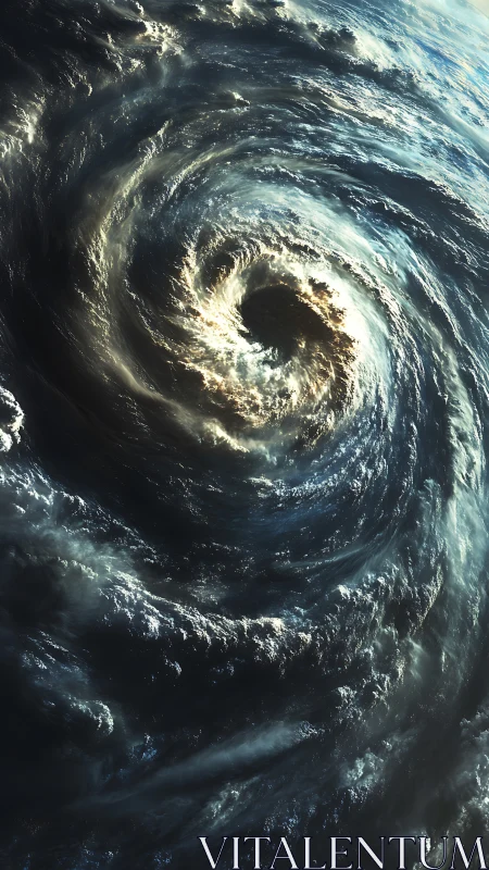Cosmic ocean vortex twists through stormy celestial seas.