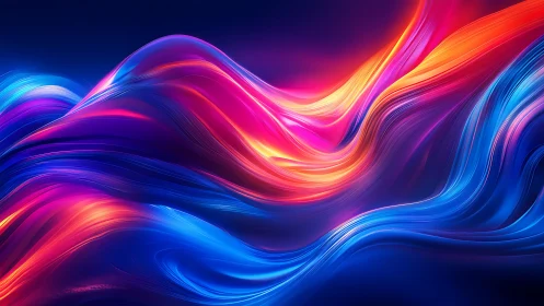 Curved luminous bands form layered multicolor wave structures