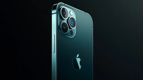 iPhone 12 Pro Triple-Lens Camera System in Pacific Blue.