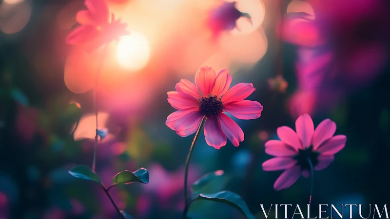 Cosmos daisy specimen with chromatic bloom isolation and bokeh gradient.