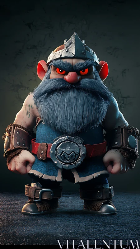 Stylized dwarf warrior rendered in high-detail 3D character art