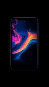 Neon Fluid Abstract Wallpaper for Smartphone Display