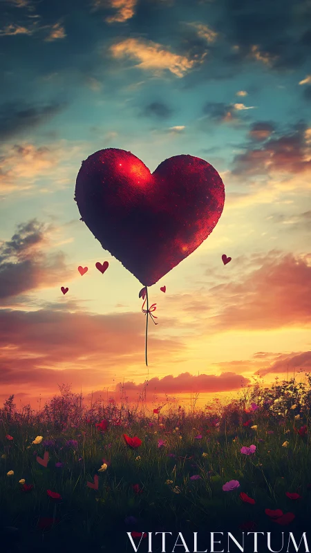 Heart Balloon Dreams at Sunset.