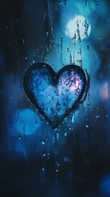 Crystalline Heart Suspended in Luminescent Aquatic Atmosphere