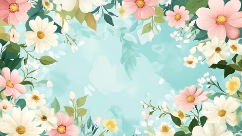 Soft Garden Dreams: Floral Harmony in Pastel Bloom.