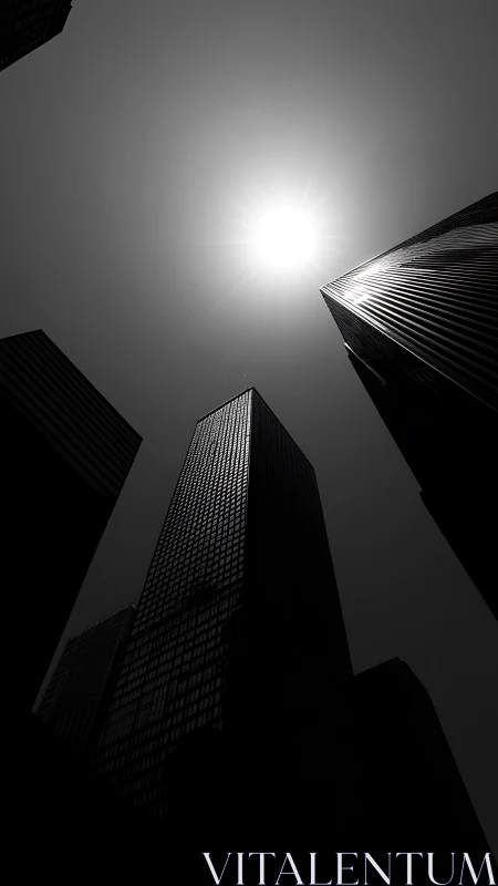 Sun-stung monoliths drinking light in a noir sky.